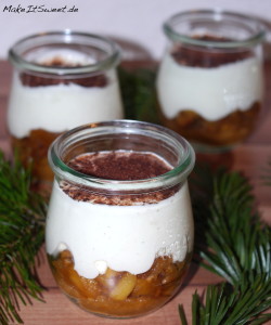 Bratapfel Apfel Tiramisu Vanille Schichtdessert Weihnachtsdessert Rezept vegetarisch