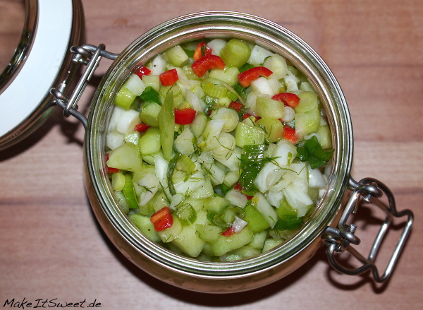 Gurken-Fenchel-Salsa Chilli Beilage Fleisch Rezept selber machen