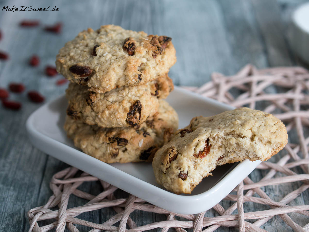 Haferflocken Kekse mit Goji-Beeren
