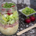 Schinkensalat Eiersalat Radieschensalat im Glas Rezept einfach Anleitung