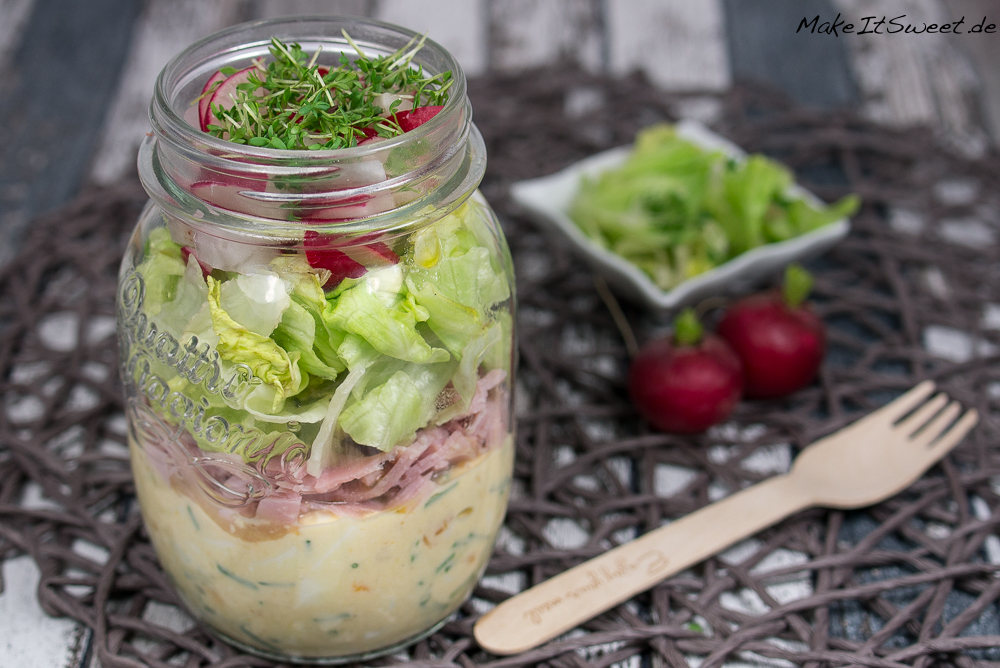 Eier-Schinken-Radieschen Salat im Glas Rezept - MakeItSweet.de