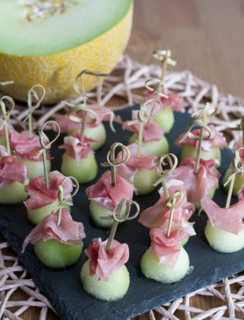Honigmelone-Schinken-Fingerfood - Honigmelone Schinken FIngerfood Haeppchen Rezept schnell einfach wenige Zutaten Parmaschinken Serranoschinken
