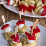 Tortellini Mozzarella Paprika Spiesse Rezept Fingerfood Haeppchen Party Partyfood