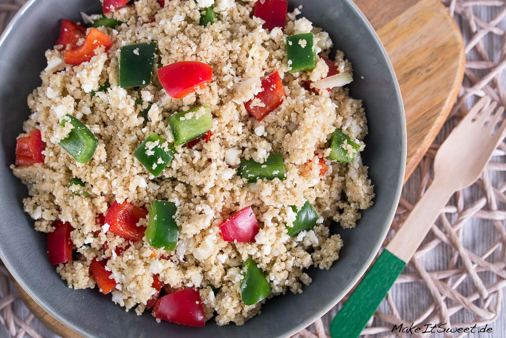 Couscous Salat mit Paprika und Feta Rezept - MakeItSweet.de