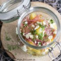 Salat mit Ofenkartoffel Schinken und Feta im Glas Rezept 2