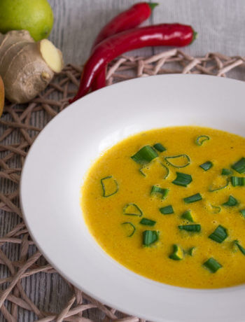 Mango Karotten Suppe Rezept mit Ingwer Kokosmilch 3