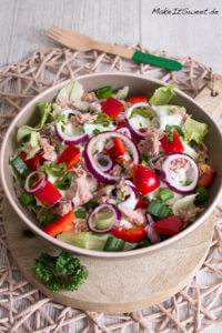 Thunfischsalat mit Joghurtdressing und Paprika