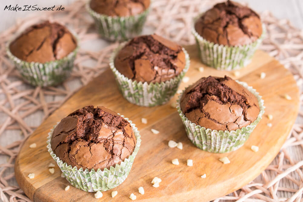 Glutenfreie Muffins mit Nutella und Mandeln