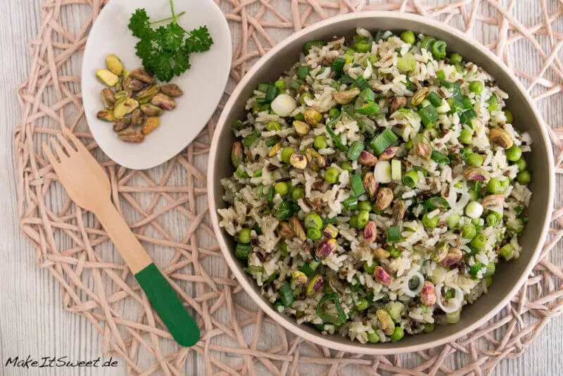 Wildreissalat mit Pistazien und Erbsen Salat Rezept 3