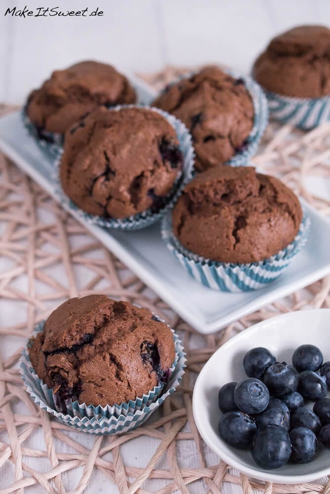 Einfache Schoko-Blaubeer-Muffins