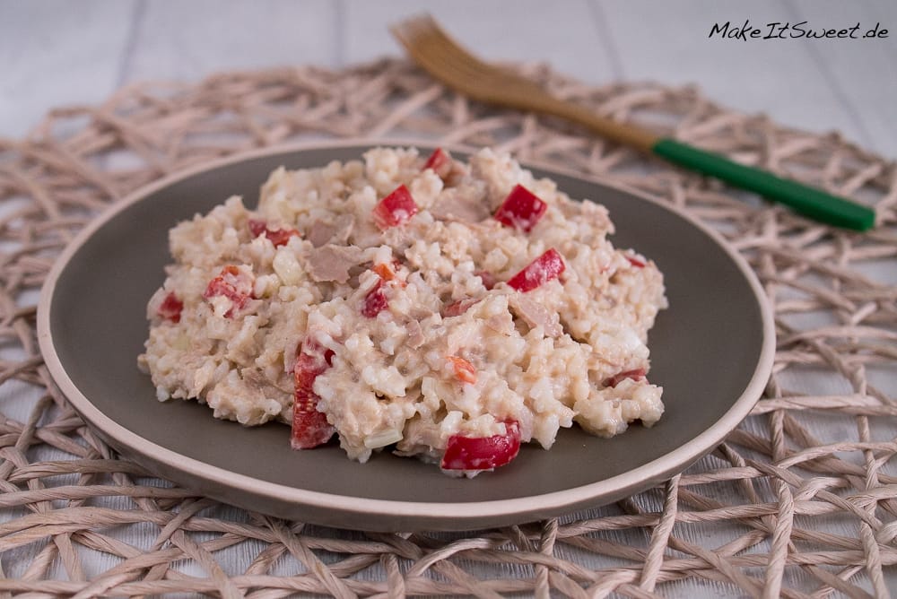Reissalat mit Thunfisch und Paprika
