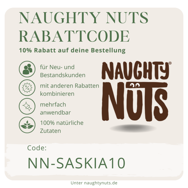 Naughty Nuts Rabattcode Banner mit Vorteilen