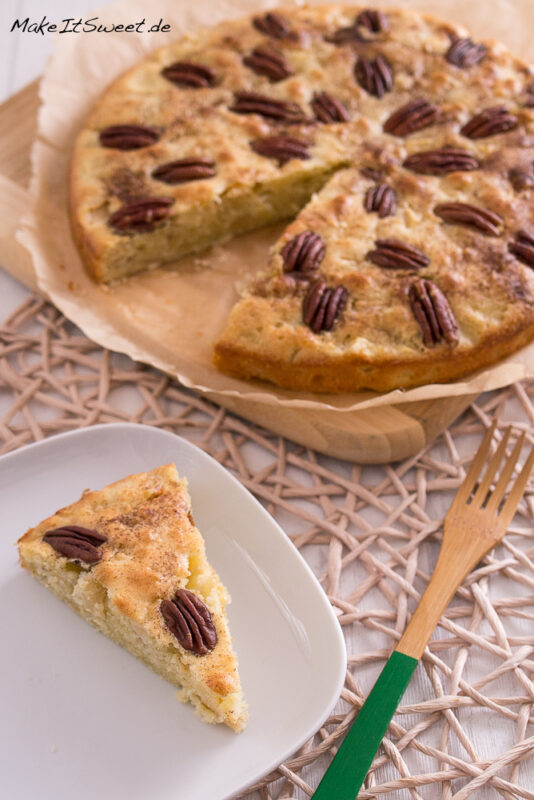 Apfelkuchen mit Pekannüssen