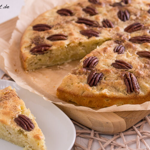 Apfelkuchen mit Pekannüssen