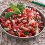 Tomate Feta Salat mit Basilikum einfach Rezept-2