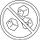Eine Strichzeichnung von drei Eiswürfeln innerhalb eines Kreises mit einem diagonalen Schrägstrich, der anzeigt, dass kein Eis erlaubt ist.